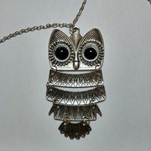 Silver Owl with chain